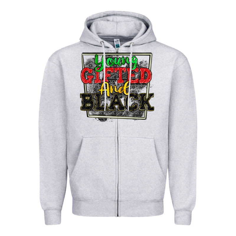 Young Gifted And Black Zipper Hoodie by CowGirlArtShop | Teevron