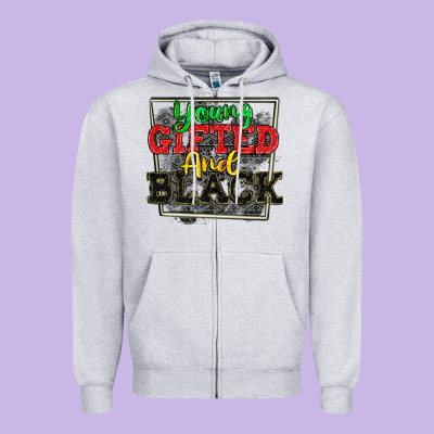 Young Gifted And Black Zipper Hoodie Designed By Cowgirlartshop