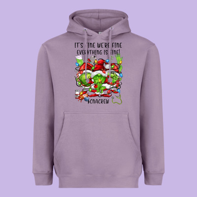 Its Fine Were Fine Everything Is Fine Cnacrew Heavyweight Hoodie Designed By Fadigitalartstudio