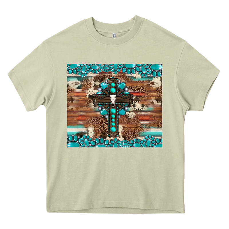 Gemstone And Cross With Cowhide Heavy Core Tee by Artiststas | Teevron