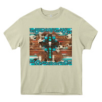 Mossy gemstone and cross with cowhide Heavy Core Tee - Artiststas