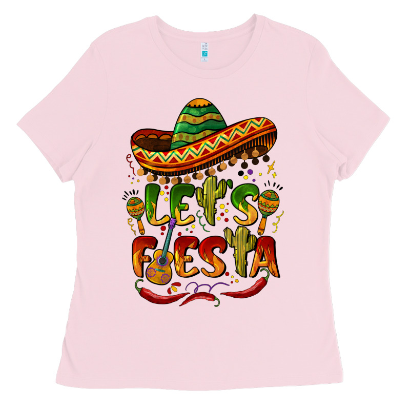 Let's Fiesta Mexican Hat Ladies Tee by BarkalooDesign | Teevron