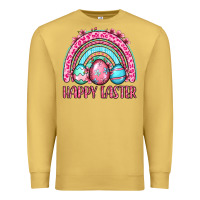Antique Gold Happy Easter eggs rainbow Premium Sweatshirt - OliviaCreatesArt