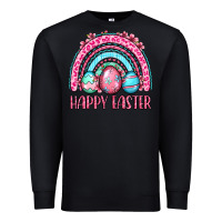 Black Happy Easter eggs rainbow Premium Sweatshirt - OliviaCreatesArt