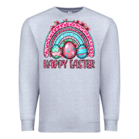 Heather Grey Happy Easter eggs rainbow Premium Sweatshirt - OliviaCreatesArt