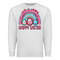 Oatmeal Heather Happy Easter eggs rainbow Premium Sweatshirt - OliviaCreatesArt