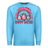 Ocean Blue Happy Easter eggs rainbow Premium Sweatshirt - OliviaCreatesArt