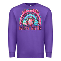 Purple Happy Easter eggs rainbow Premium Sweatshirt - OliviaCreatesArt
