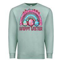 Seafoam Happy Easter eggs rainbow Premium Sweatshirt - OliviaCreatesArt