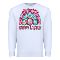 White Happy Easter eggs rainbow Premium Sweatshirt - OliviaCreatesArt