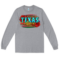 Heather Grey Texas Chica with roses Long Sleeve Tee - Jasminsmagicworld