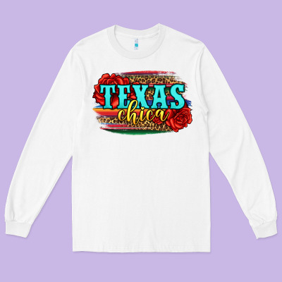 Texas Chica With Roses Long Sleeve Tee Designed By Jasminsmagicworld