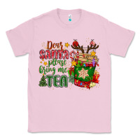 Bubblegum Pink deer santa please bring me tea Classic Tee - MaliasSmallBusiness