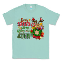Seafoam deer santa please bring me tea Classic Tee - MaliasSmallBusiness