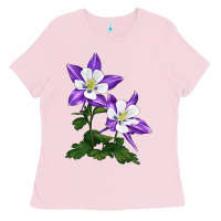 Bubblegum Pink rocky mountain columbine Ladies Tee - LillyAllenDesigns