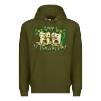 Army Green Happy St. Patrick's Day Tooth Dentist Premium Hoodie - CowGirlArtShop