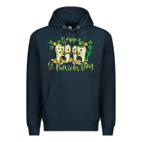 Navy Happy St. Patrick's Day Tooth Dentist Premium Hoodie - CowGirlArtShop