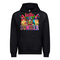 Black Hello summer Gnome Urban Hoodie - CowhideDigitalArt