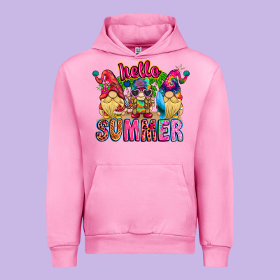 Hello Summer Gnome Urban Hoodie Designed By Cowhidedigitalart