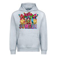 Heather Grey Hello summer Gnome Urban Hoodie - CowhideDigitalArt