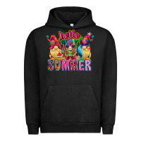 Pigment Black Hello summer Gnome Urban Hoodie - CowhideDigitalArt