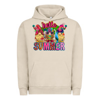 Pigment French Oak Hello summer Gnome Urban Hoodie - CowhideDigitalArt