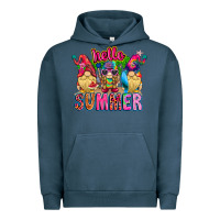 Pigment Midnight Navy Hello summer Gnome Urban Hoodie - CowhideDigitalArt