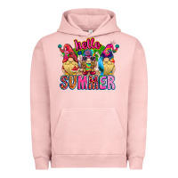 Pigment Salmon Hello summer Gnome Urban Hoodie - CowhideDigitalArt