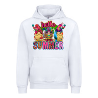 White Hello summer Gnome Urban Hoodie - CowhideDigitalArt