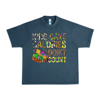 Midnight Navy King Cake Calories Don't Count Mardi Gras Urban Heavy Tee - BundleAndBundleShop