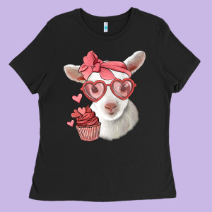 Cute Baby Lamb Valentines Day Ladies Tee Designed By Jasminsmagicworld
