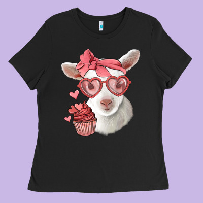 Cute Baby Lamb Valentines Day Ladies Tee Designed By Jasminsmagicworld