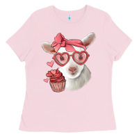 Bubblegum Pink cute baby lamb valentines day Ladies Tee - Jasminsmagicworld