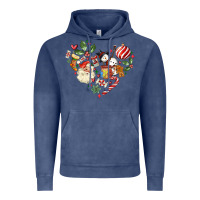 Vintage Denim christmas heart Vintage Hoodie - MaliasSmallBusiness
