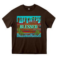 Chocolate Brown blessed annd cactus with gemstone tumbler Heavy Core Tee - Artiststas