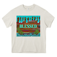 Cream blessed annd cactus with gemstone tumbler Heavy Core Tee - Artiststas