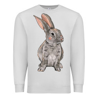 Dove Grey Easter bunny Premium Sweatshirt - OliviaCreatesArt