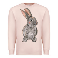 Pale Pink Easter bunny Premium Sweatshirt - OliviaCreatesArt
