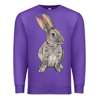 Purple Easter bunny Premium Sweatshirt - OliviaCreatesArt