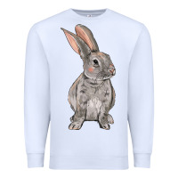 White Easter bunny Premium Sweatshirt - OliviaCreatesArt