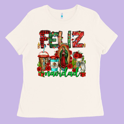 Feliz Navidad Lady Of Guadalupe Christmas Coffee Ladies Tee Designed By Jasminsmagicworld