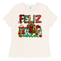 Bone feliz navidad lady of Guadalupe christmas coffee Ladies Tee - Jasminsmagicworld