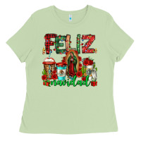 Matcha feliz navidad lady of Guadalupe christmas coffee Ladies Tee - Jasminsmagicworld