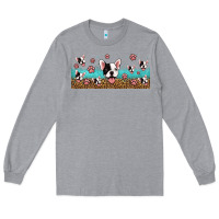 Heather Grey french bulldogs Long Sleeve Tee - Jasminsmagicworld