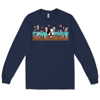 Navy french bulldogs Long Sleeve Tee - Jasminsmagicworld