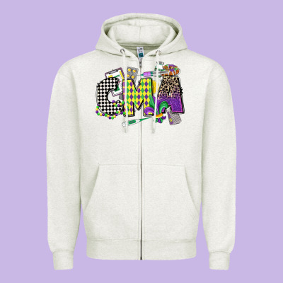 Cma Mardi Gras Certified Medical Assistant Zipper Hoodie Designed By Cowgirlartshop