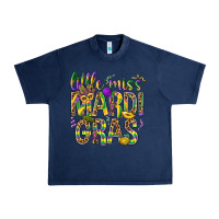 Navy Little miss Mardi Gras Urban Heavy Tee - BundleAndBundleShop