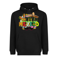 Black Viva Mexico Heavyweight Hoodie - FaDigitalArtStudio