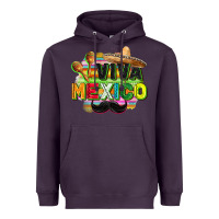 Plum Viva Mexico Heavyweight Hoodie - FaDigitalArtStudio
