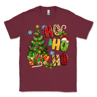 Burgundy ho ho ho christmas Classic Tee - MaliasSmallBusiness